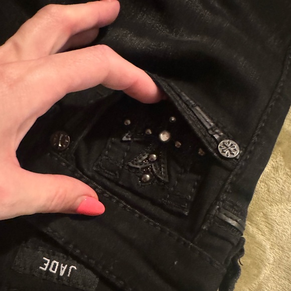 NWT Affliction Jade style black denim jeans 28 - Picture 4 of 6